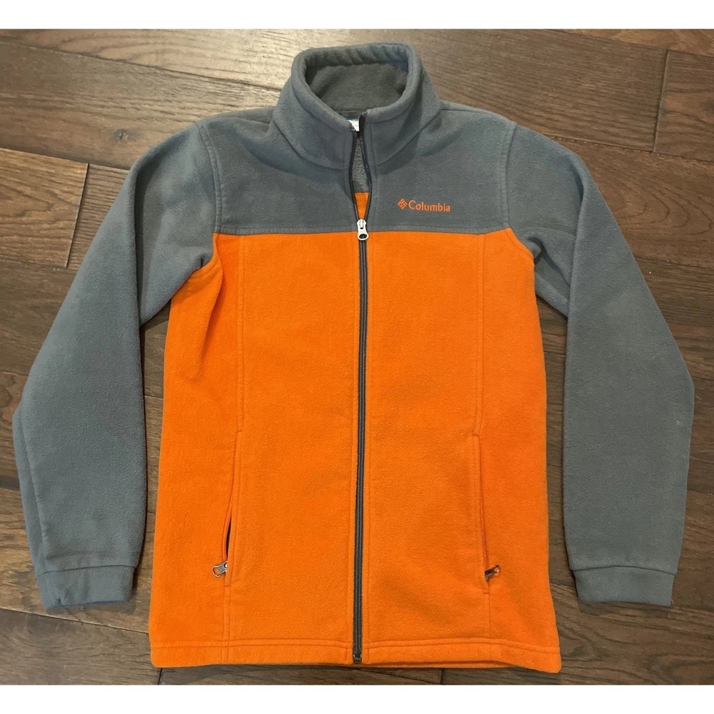 Columbia Youth Large‎ Boys 14-16 Full Zip Fleece Jacket Orange